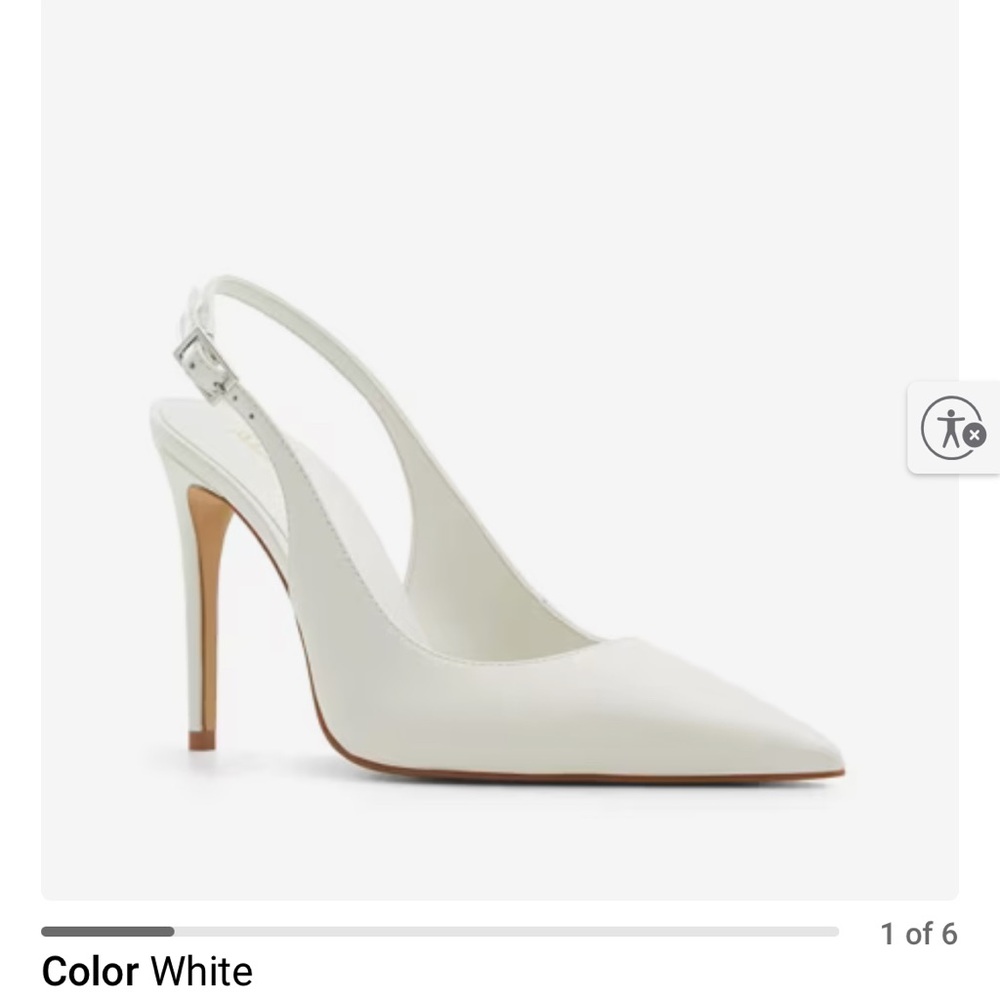 Aldo Stessy Sling Pump in color white. Size 9.